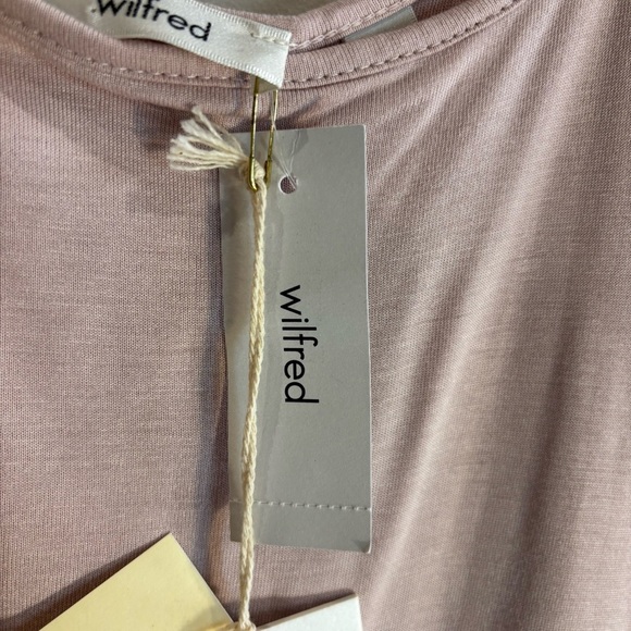 WILFRED Sz L Assonance Midi Dress Deep Round Neckline Gathered Skirt NEW - Picture 9 of 15